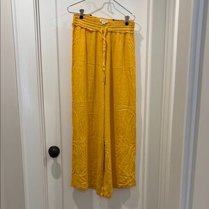 O'Neill Yellow Tie Front Flowy Resort Pants